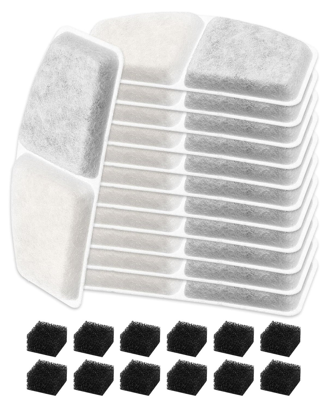 Haliya 24 Stück Ersatzfilter für TOPPLEE 2.8L Trinkbrunnen für Katze Kabellos, Katzen Trinkbrunnenfi