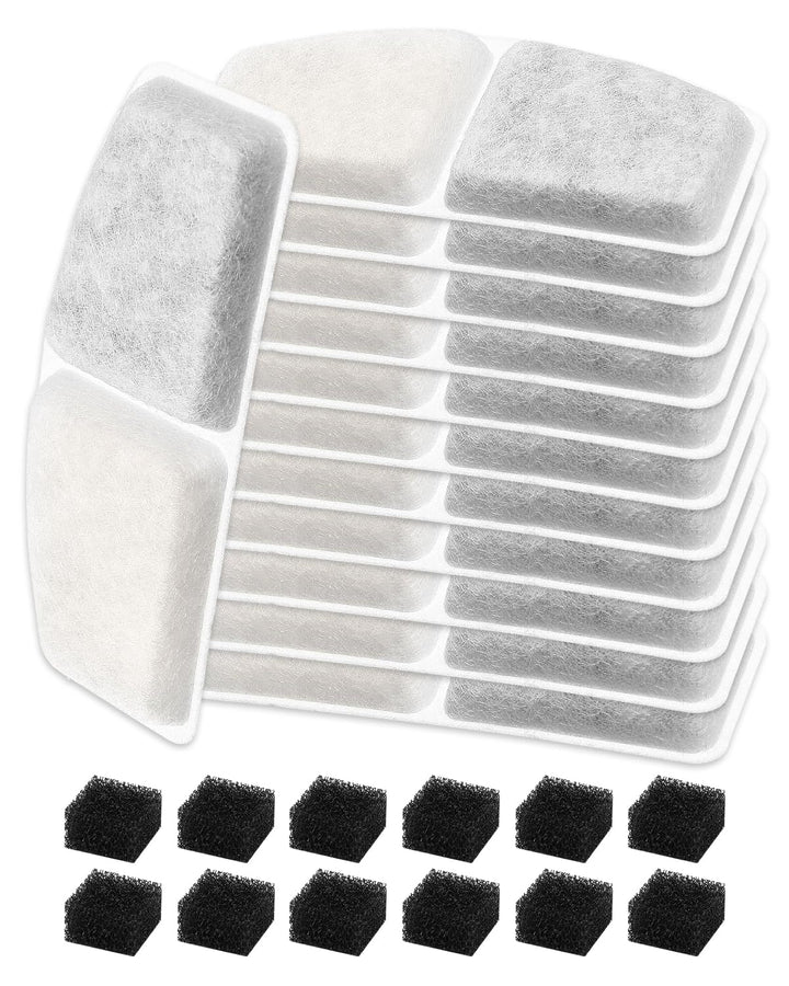 Haliya 24 Stück Ersatzfilter für TOPPLEE 2.8L Trinkbrunnen für Katze Kabellos, Katzen Trinkbrunnenfi