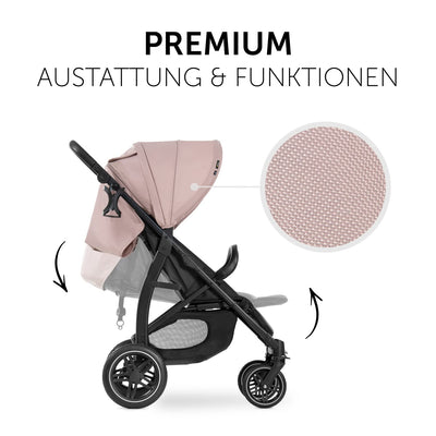 Hauck Buggy Rapid 4D / bis 25 kg/Schnell Faltbar/Sonnen Verdeck UPF 50 + / Gummiräder/Getränkehalter