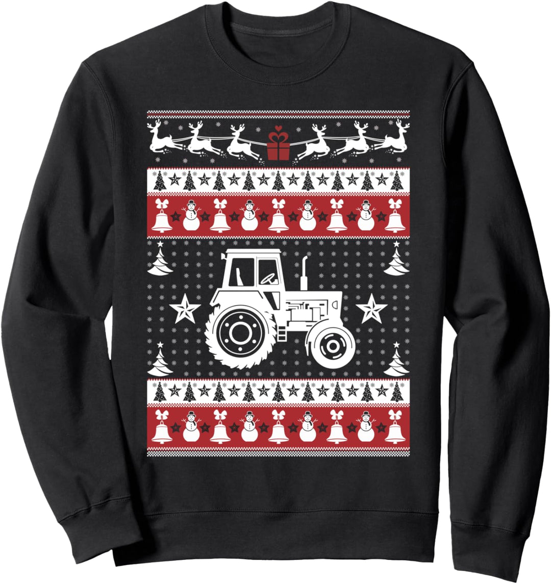 Tractor Ugly Christmas Sweater Xmas T-Shirt - Farmer Sweatshirt