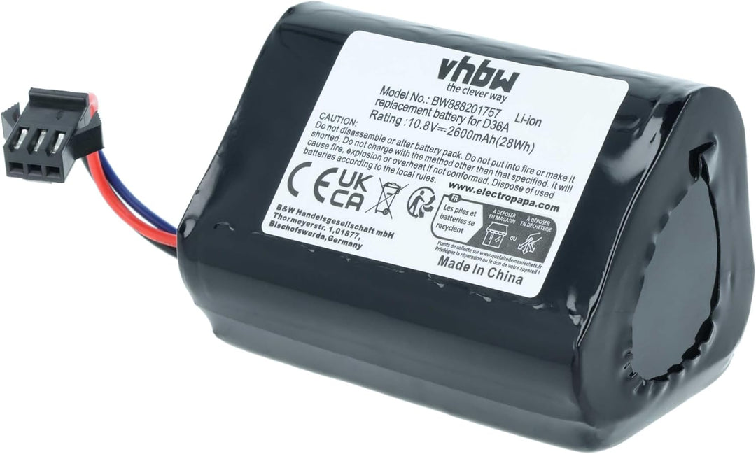 vhbw Akku kompatibel mit Ecovacs D36A, D36B, D36C, D36E, DA60, DA611, DB35 Staubsauger Home Cleaner