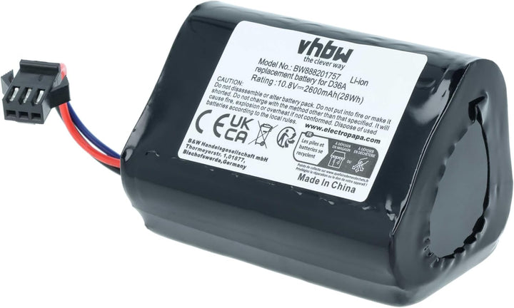 vhbw Akku kompatibel mit Ecovacs D36A, D36B, D36C, D36E, DA60, DA611, DB35 Staubsauger Home Cleaner