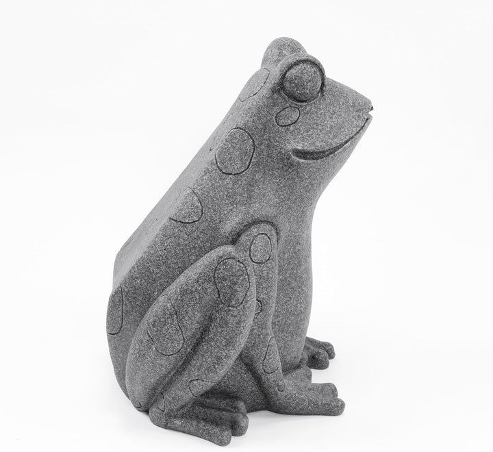 esotec Solar Wasserspeier Set Frosch sitzend, Solarpumpe, Teichfigur Gartenfigur Gartenstatue, Tauch