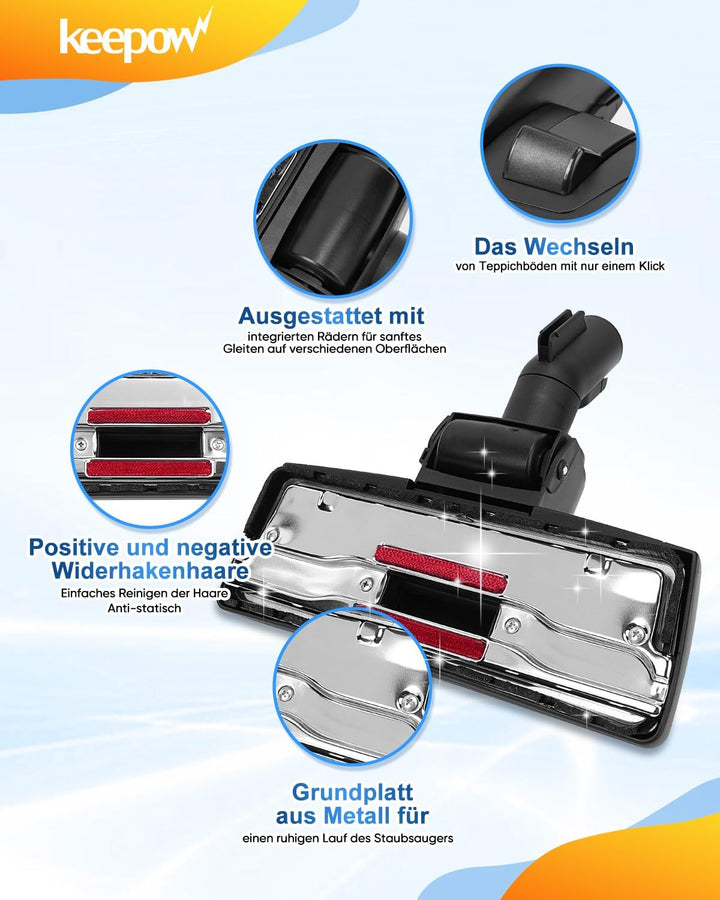 KEEPOW 35mm Universal Staubsaugerdüse Staubsauger Bodendüse für Miele S1/S2/S4/S5/S6/S8 Staubsauger,