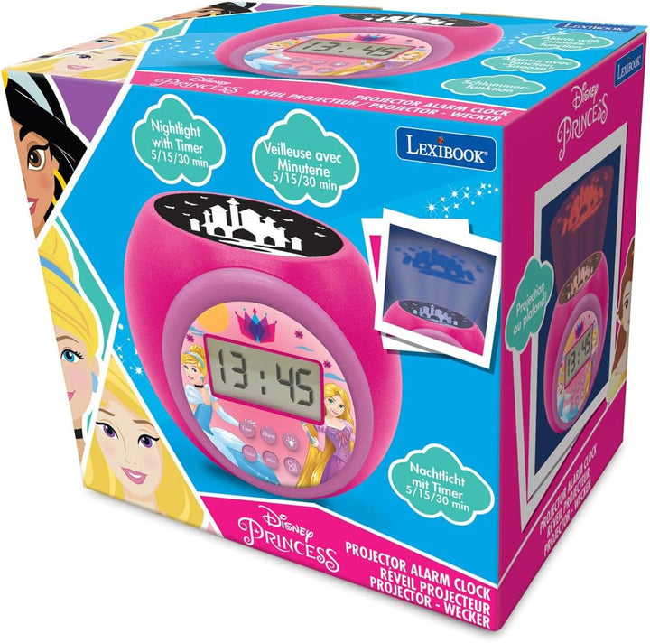 Lexibook Projector-Wecker Disney Princess mit Schlummerfunktion und Weckfunktion, Nachtlicht mit Tim