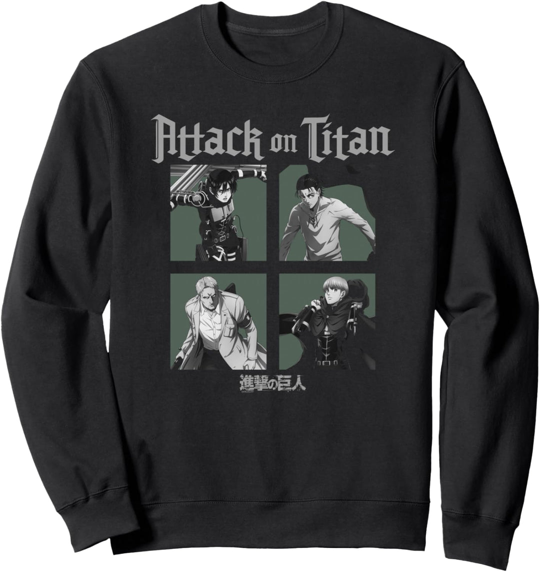Attack on Titan Season 4 Zeichenquadrate Sweatshirt
