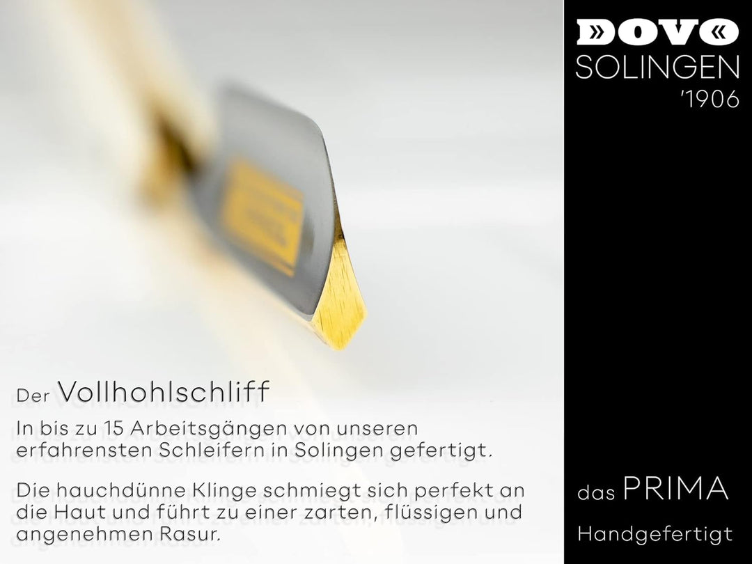 DOVO Rasiermesser PRIMA | Das Original Made in Solingen | Handgefertigte 5/8-Zoll Klinge, Ebenholzgr