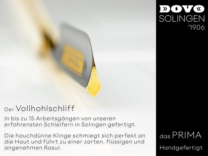 DOVO Rasiermesser PRIMA | Das Original Made in Solingen | Handgefertigte 5/8-Zoll Klinge, Ebenholzgr