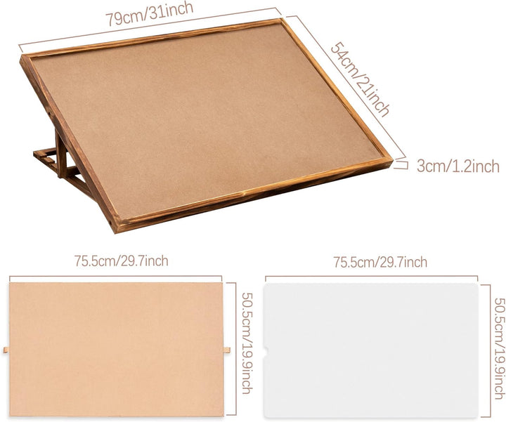 Becko US 1000 Piece Jigsaw Puzzle Board with Clear Cover, Jigsaw Puzzle Table Double Sided Board wit