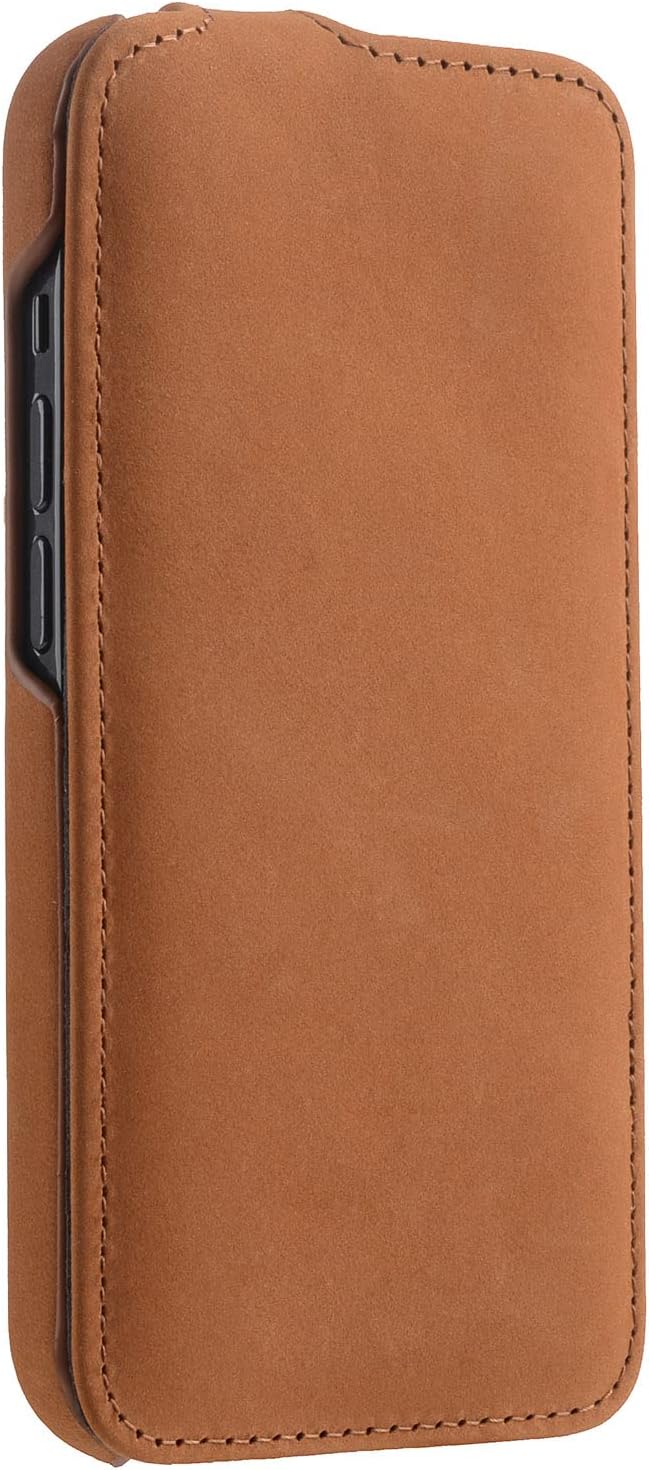 Mobiskin Hülle passend für Apple iPhone 14 Plus (6,7 Zoll), Handyhülle mit echtem Leder, Case, Schut