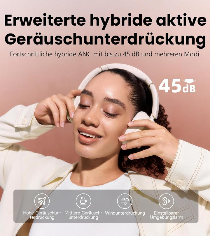 Edifier ES850NB Kabellose Over-Ear-Kopfhörer mit Geräuschunterdrückung, Hi-Res Audio Wireless, LDAC,