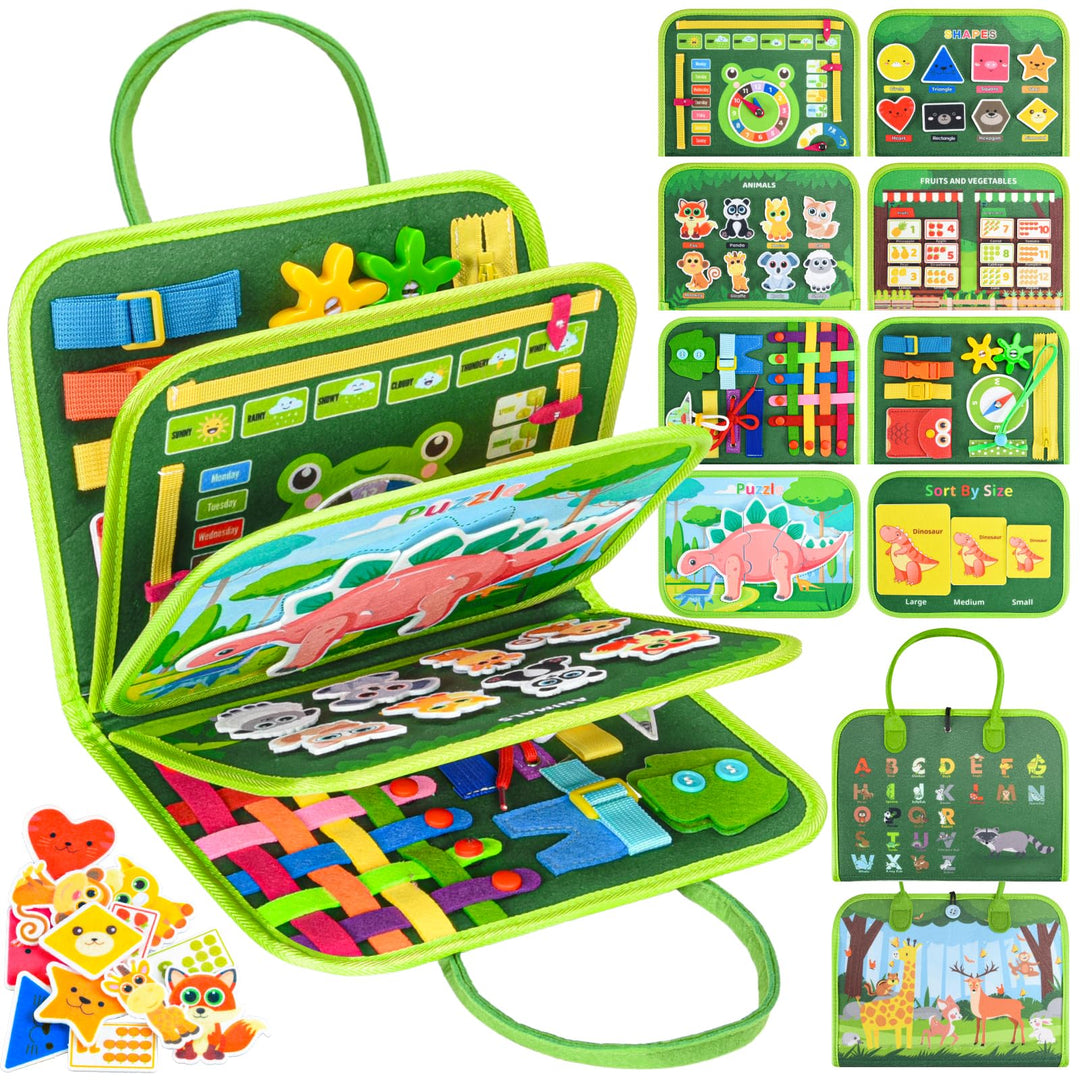 Busy Board Montessori Spielzeug - Motorikbrett & Sensorik Activity Board für Kleinkinder- Reisespiel
