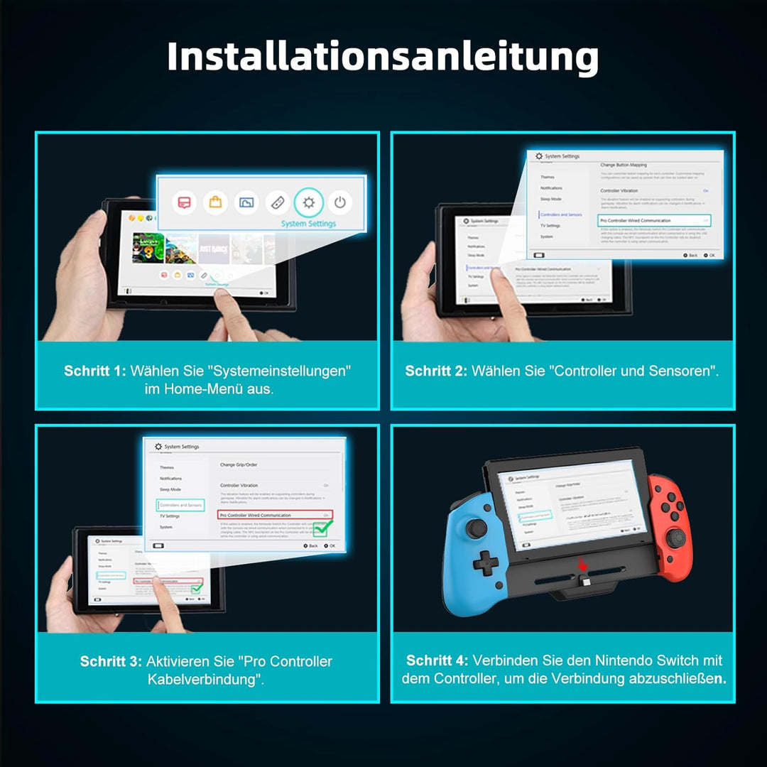 NexiGo Controller für den Handheld Modus, ergonomischer Controller für Nintendo Switch mit 6-Achsen-