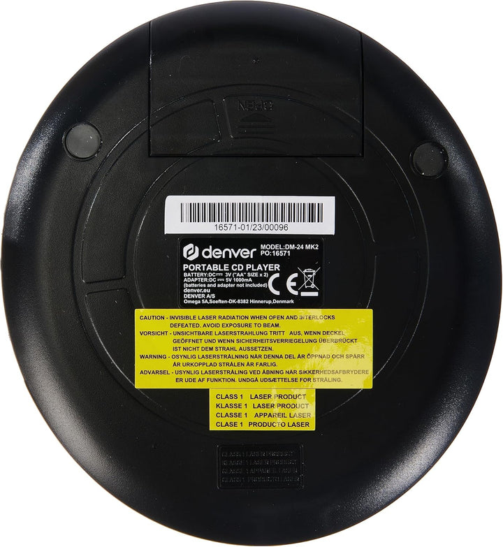 Denver DM-24 Discman, Schwarz ohne Anti-Schock Single, ohne Anti-Schock Single