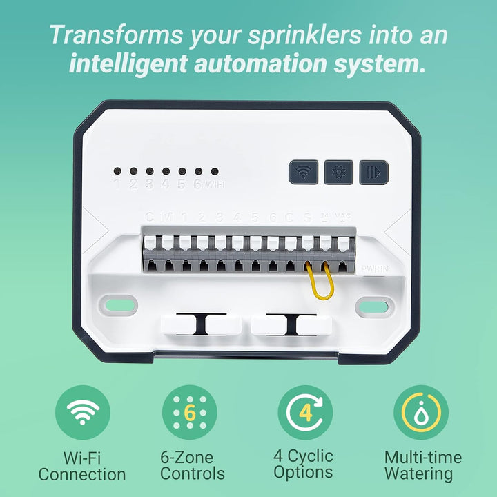 Inkbird IIC-600-WIFI bewässerungscomputer,WiFi Sprinkler/Bewässerungssystem Timer/Controller, 6 Zone