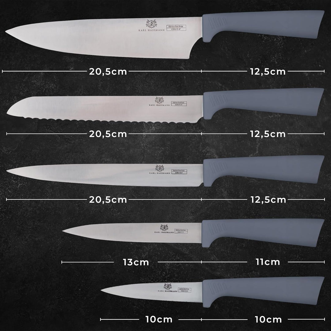 Messerblock mit Messer - 5 teilig - Messerset und Messer Block - Küchenmesser Set - Kitchen Knife Se