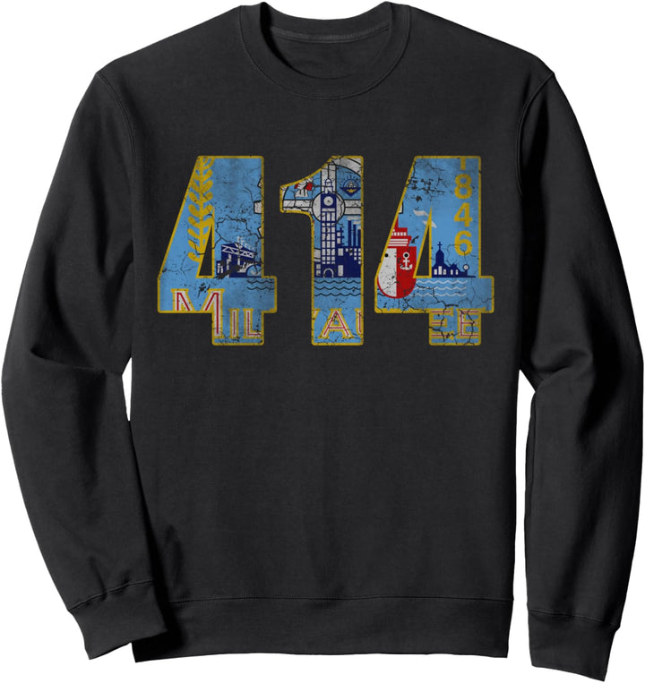 414 Milwaukee Flagge Wisconsin Herren Damen Kinder Sweatshirt
