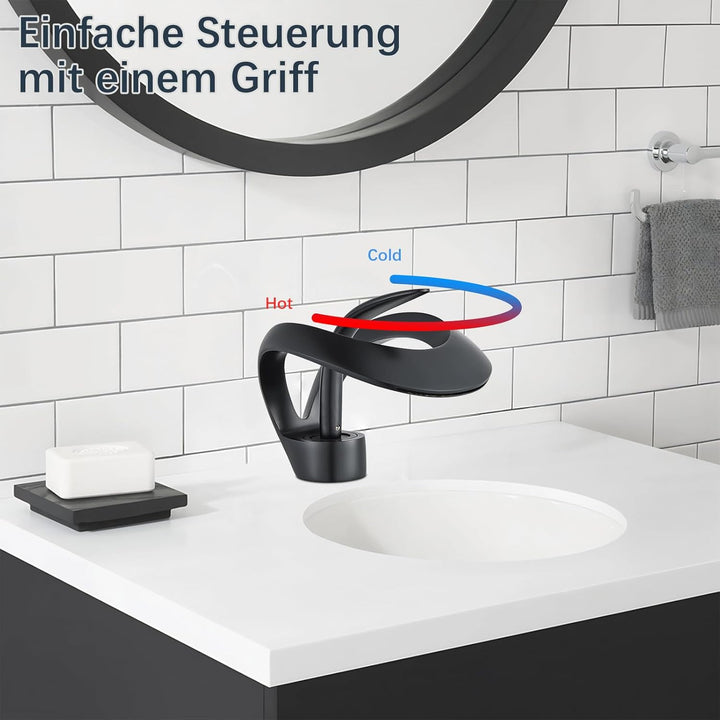 Moderne Badarmatur, Wasserfall Waschtischarmatur Einhandmischer Armatur Waschbecken,Mischbatterie fü