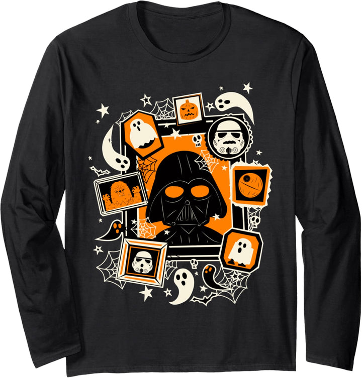 Star Wars Darth Vader And Ghosts Halloween Poster Langarmshirt