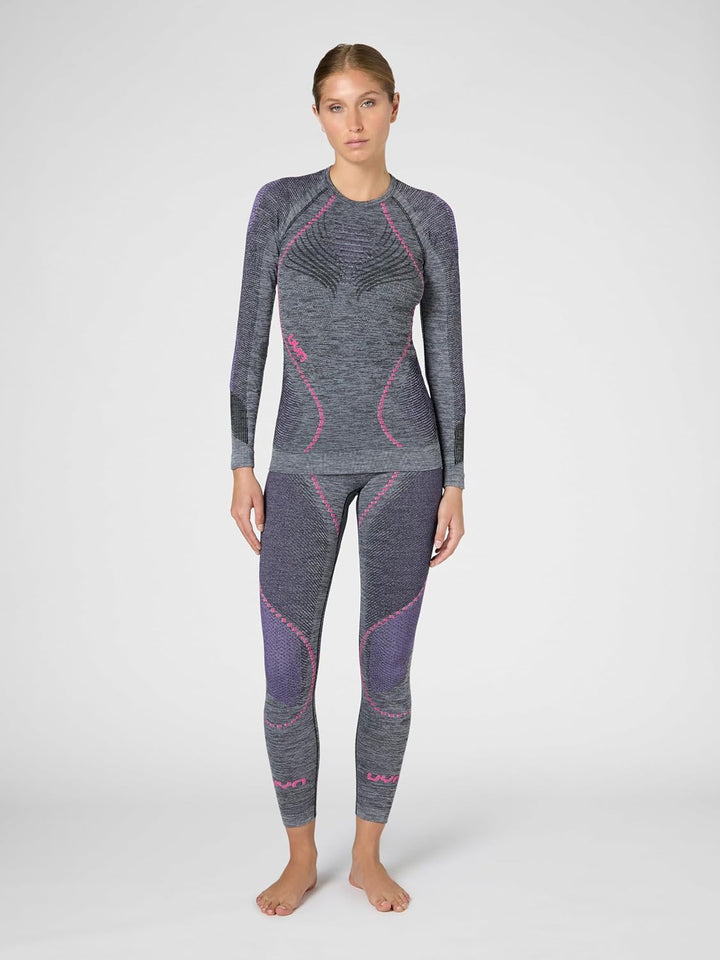 UYN Damen Unterhemd Ambityon UW Unterhemd, Black Melange/Purple/Raspberry, L/XL, U100023
