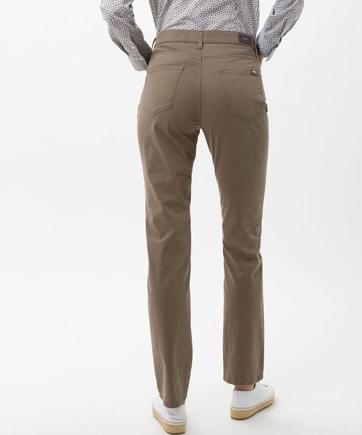 Brax Women's Mary Smart Cotton Trouser 31W / 34L Khaki, 31W / 34L Khaki