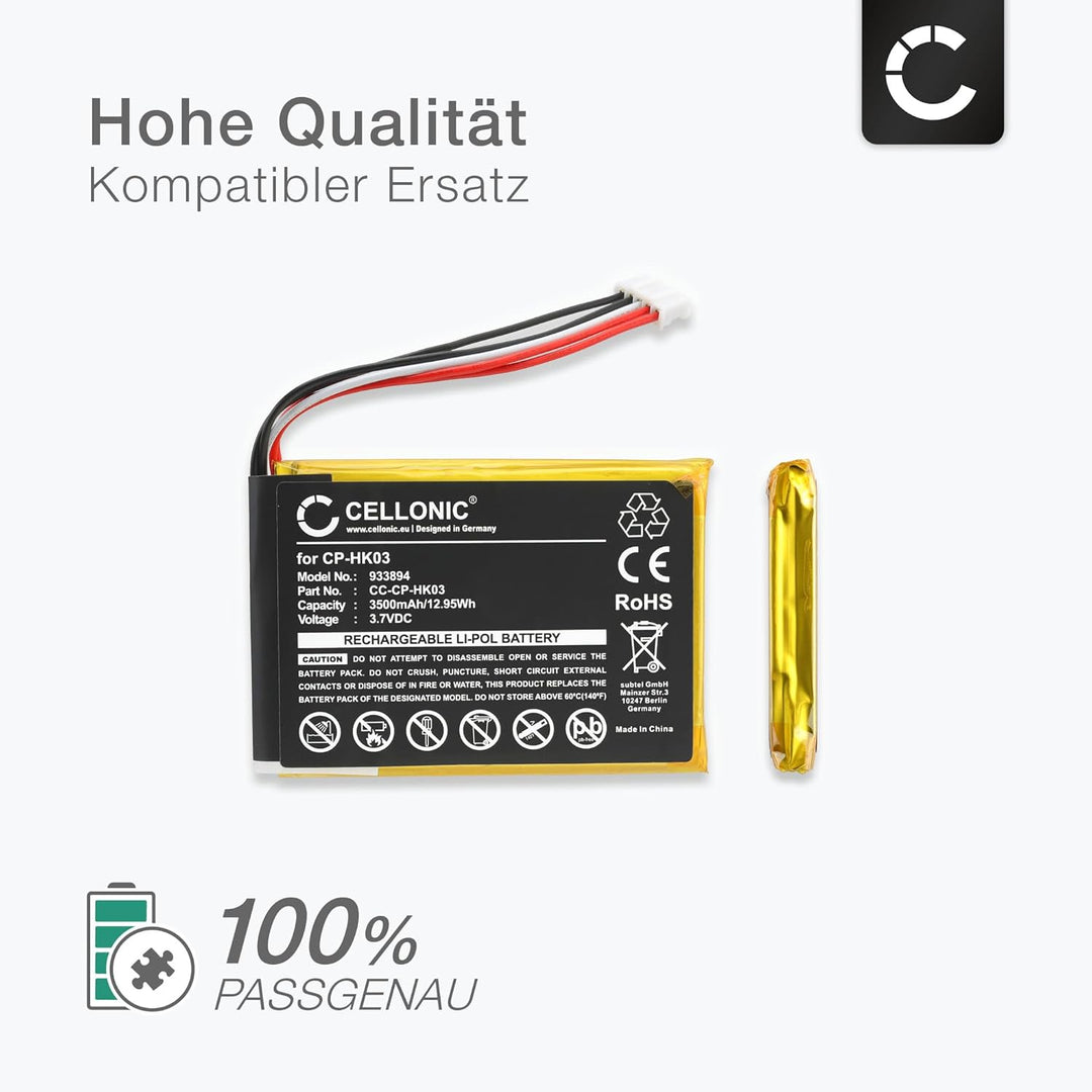 CELLONIC, Lautsprecherakku kompatibel mit Harman Kardon Esquire 2 (3500mAh, 3.7V) Ersatzakku CP-HK03