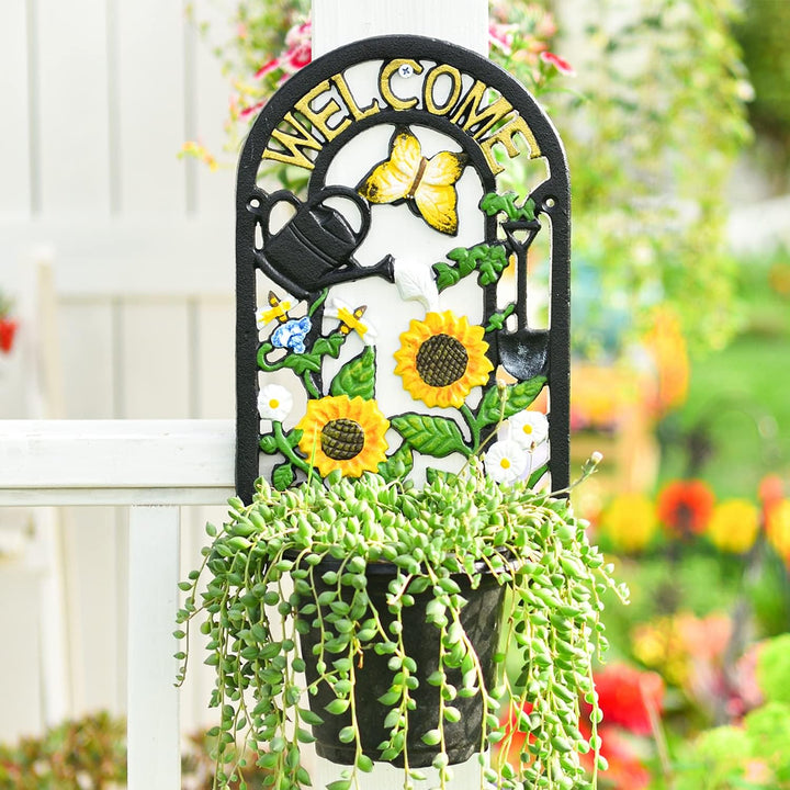 Sungmor Gusseisen-Wand-Pflanzgefässhalter – robuster Blumentopfhalter zur Wandmontage – Innen- und A
