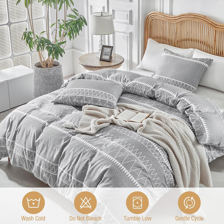 Tokokimo Bedding Bettwäsche Set 3 Pcs, Mikrofaser Bettbezug Set 240x220cm + 2 Kissenbezug 65x65cm, B