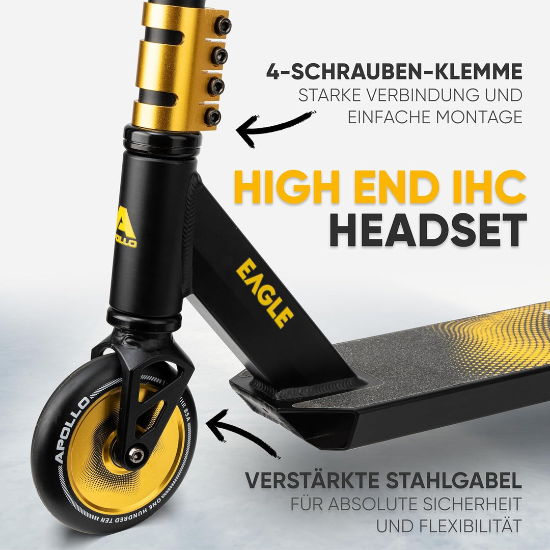 Apollo Stunt Scooter - Eagle, eloxierter Profi Stuntroller, Kinder Scooter mit ABEC 9 Kugellagern, 1