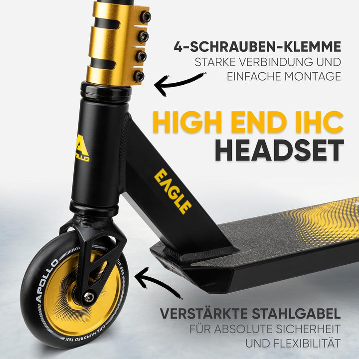 Apollo Stunt Scooter - Eagle, eloxierter Profi Stuntroller, Kinder Scooter mit ABEC 9 Kugellagern, 1