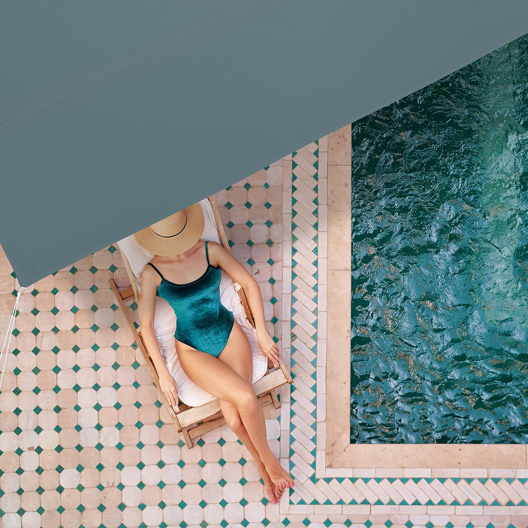 Relaxdays Sonnensegel rechteckig, BxT: 2 x 3 m, wasserabweisend, UV-beständig, mit Spannseilen, Terr