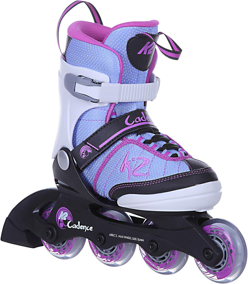 K2 Mädchen Cadence Jr Girl Inline Skates L (EU: 35-40 / UK: 3-7 / US: 4-8) White - Light Blue - Pink