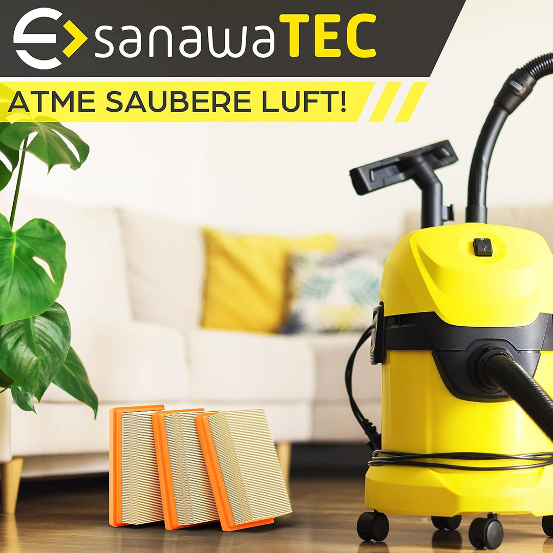 HAYATEC 3x Filter als Ersatz für Kärcher WD5 Filter kompatibel mit Kärcher Mehrzwecksauger WD4 WD5 W