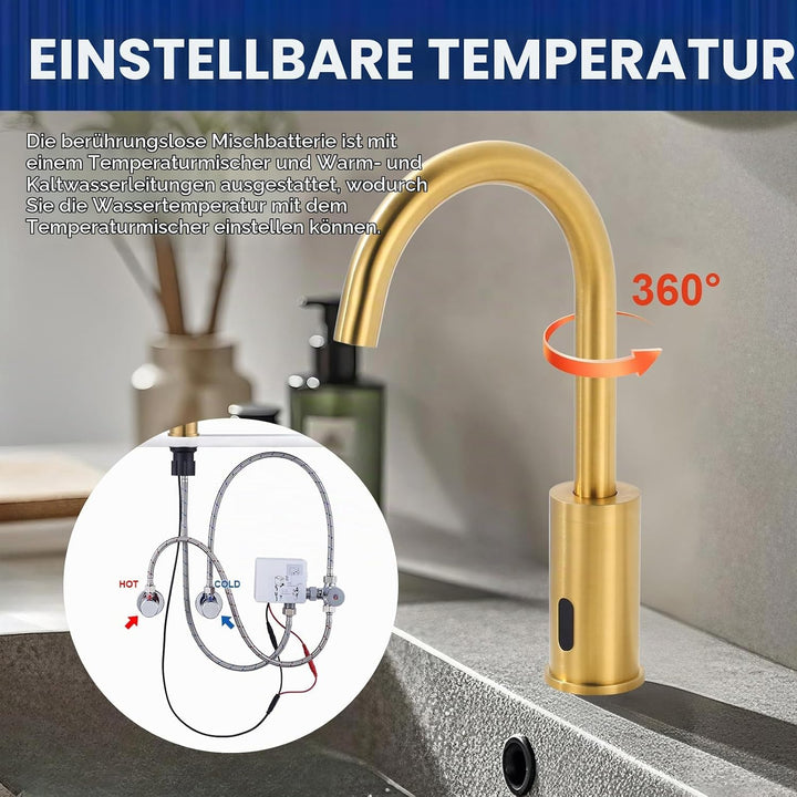 iVIGA Wasserhahn Sensor, Badarmatur Infrarot Sensor für Badezimmer Wasserhahn Bad Automatisch mit St