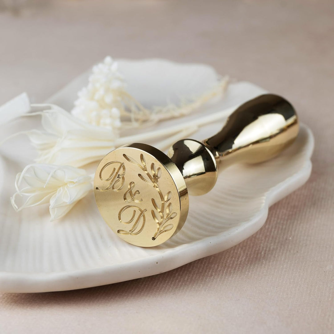 gravurART Siegelstempel personalisiert mit Initialen - Persönliche Siegel auf Einladungen oder Save