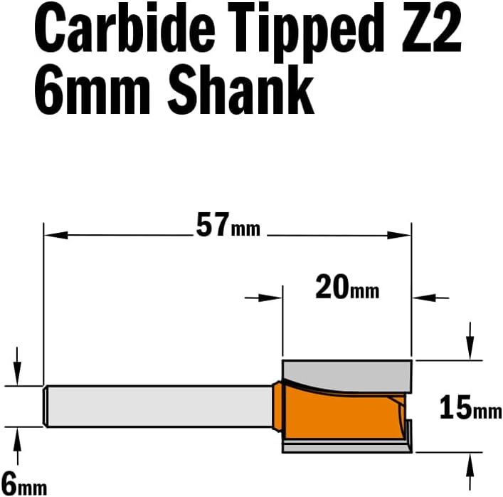 CMT Orange Tools 711.150.11 – Fräser Gerade HM S 6 D 15 x 20