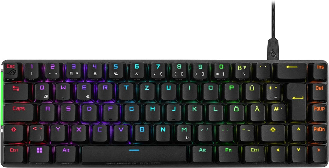 ASUS ROG Falchion Ace BLK RGB Gaming Tastatur (Deutsches Layout, 65% Formfaktor, Touch-Panel, mechan