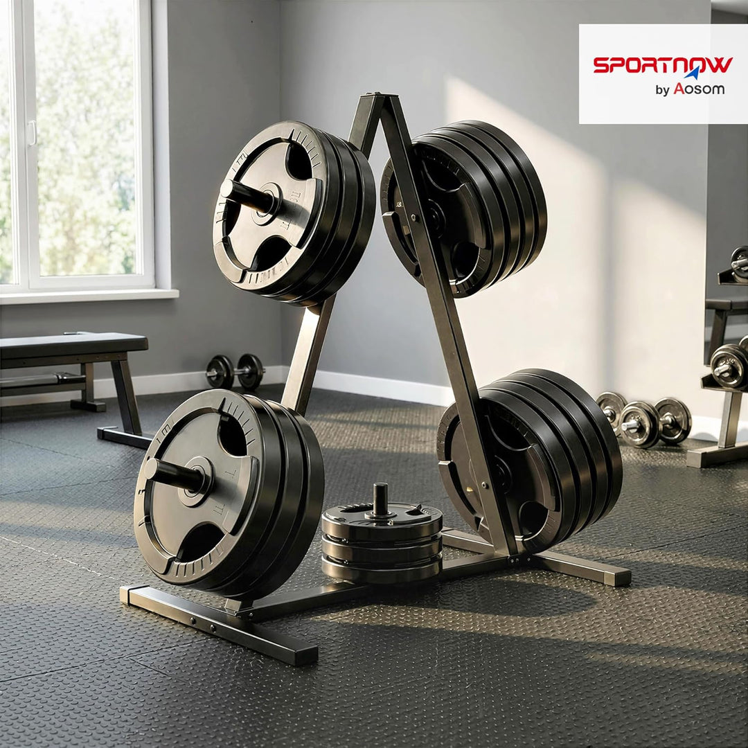 SPORTNOW Hantelscheibenständer mit 5 Stangen, Gewichtsständer mit 25 mm Scheibenaufnahme, bis 200 kg