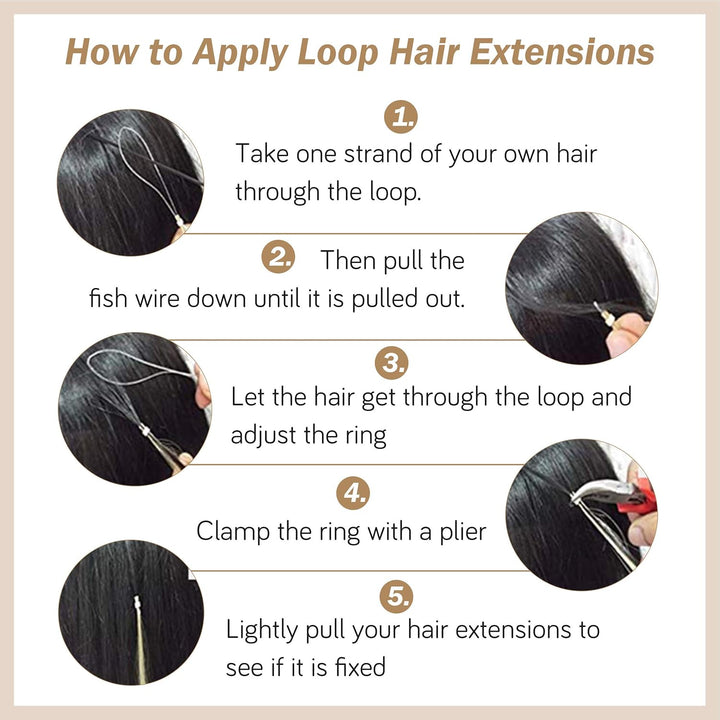 Easyouth Braun Microring Extension Echthaar Micro Extensions Mittelbraun Mix Honigblond Microring Ha