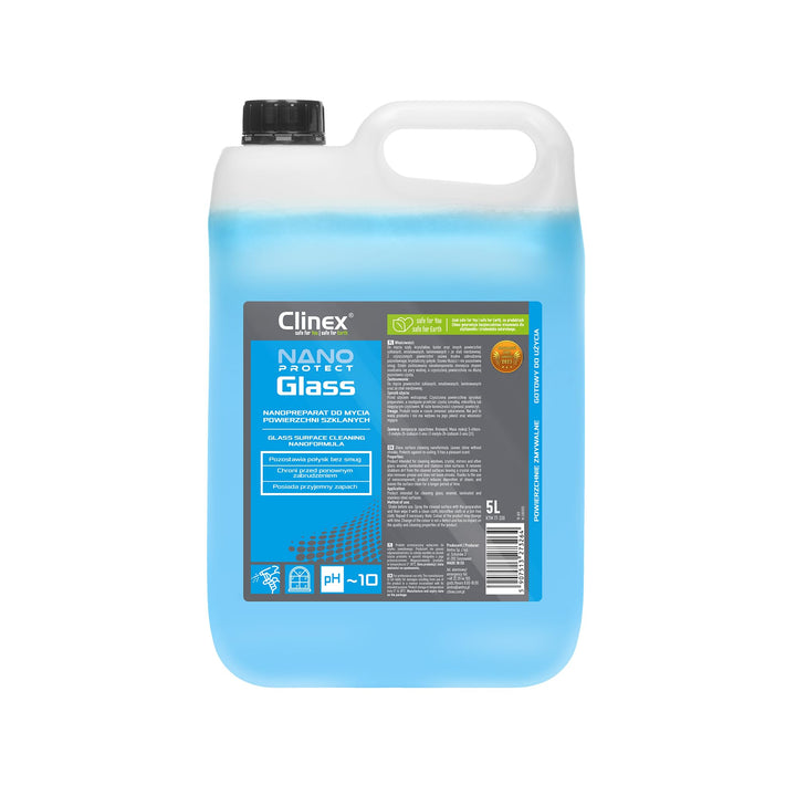 Clinex Glasreiniger Flüssigkeit Nano Protect 5 Liter/ 5000 ml/Intensiv-Hochglanzreiniger für streife