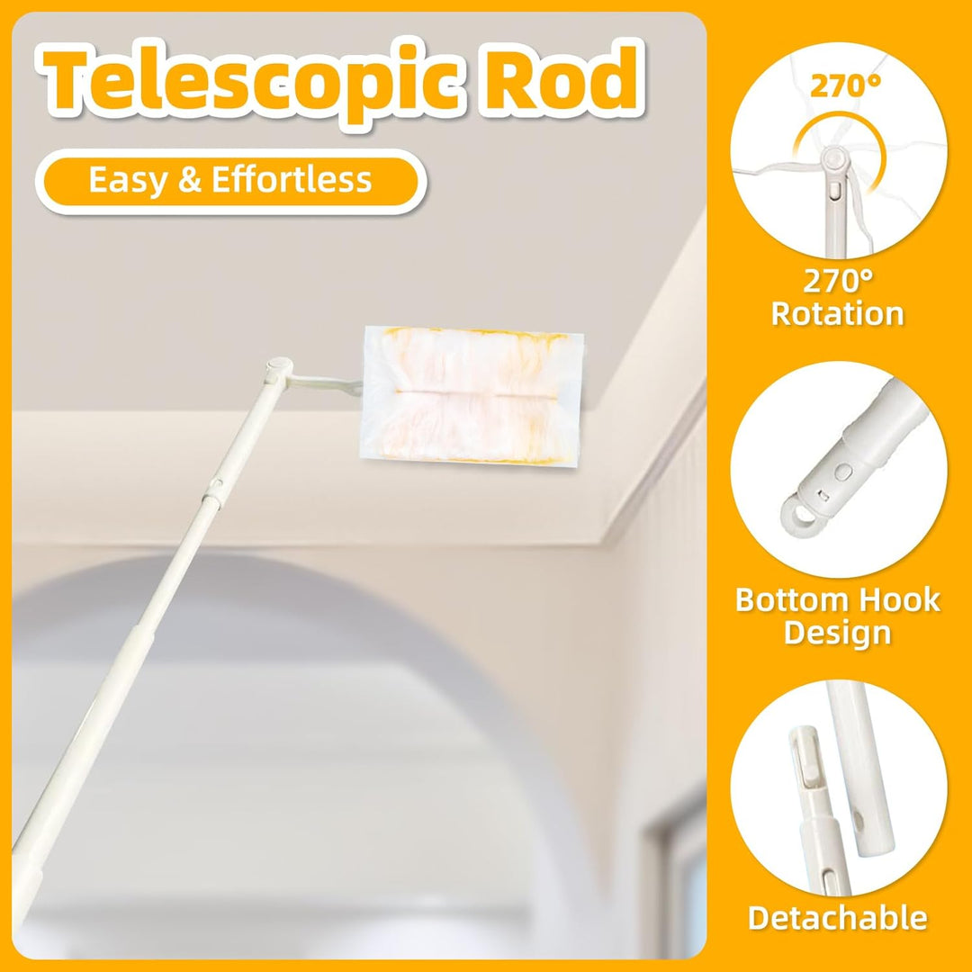 Loveco 51 Stück Kompatibel für Swiffer Staubmagnet Nachfüllpack, 180° Einweg Staubwedel für Swiffer