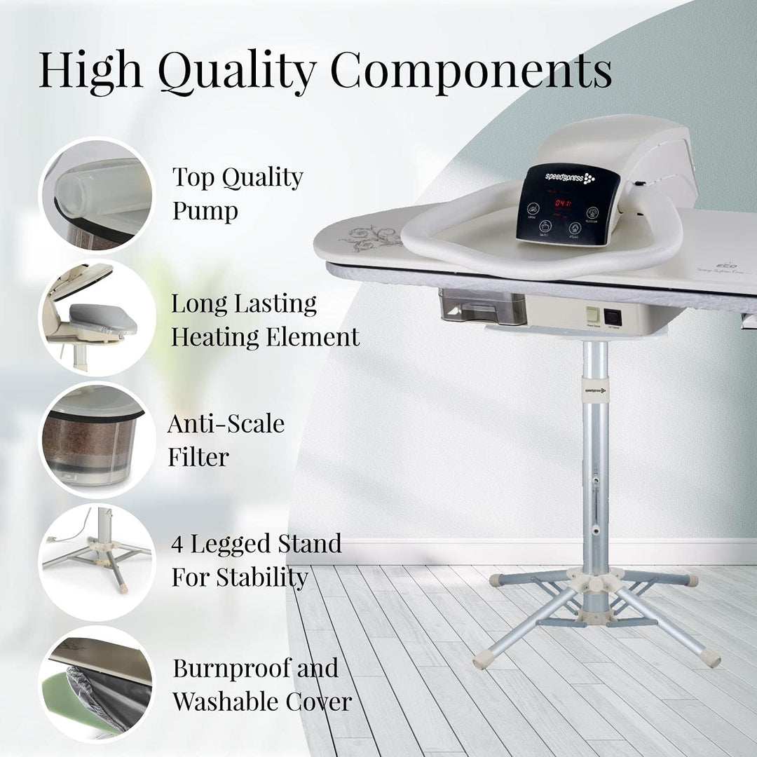 Speedypress Dampfbügelpresse 81HD, silber/schwarz, robust, professionell, 81 cm, mit Ständer