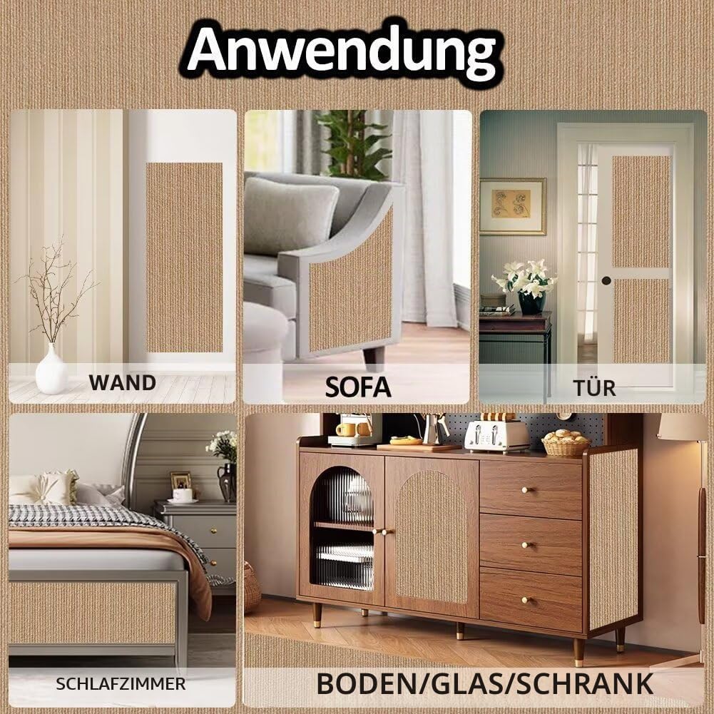 Kratzmatte Katze Selbstklebend - Kratzschutz Sofa Anti Kratz Folie Kratzwand für Katzen Frei DIY Ges