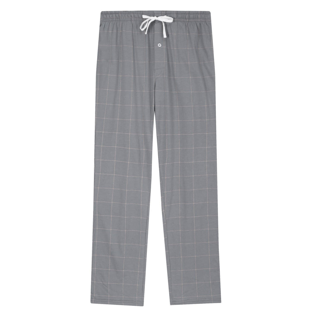 Vulcanodon Pyjamahose Herren lang Schlafanzughose kariert Schlafhose leicht Pyjama Hose mit Taschen