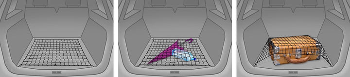 TrunkExpert Kofferraum Netz Kompatibel mit Honda HR-V III SUV: von 2021, Gepäcknetz Elastisch Koffer