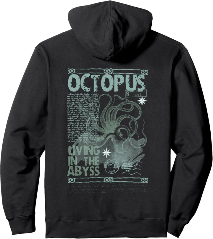Oktopus Vintage Tintenfisch Kraken Meerestiere Herren Damen Pullover Hoodie