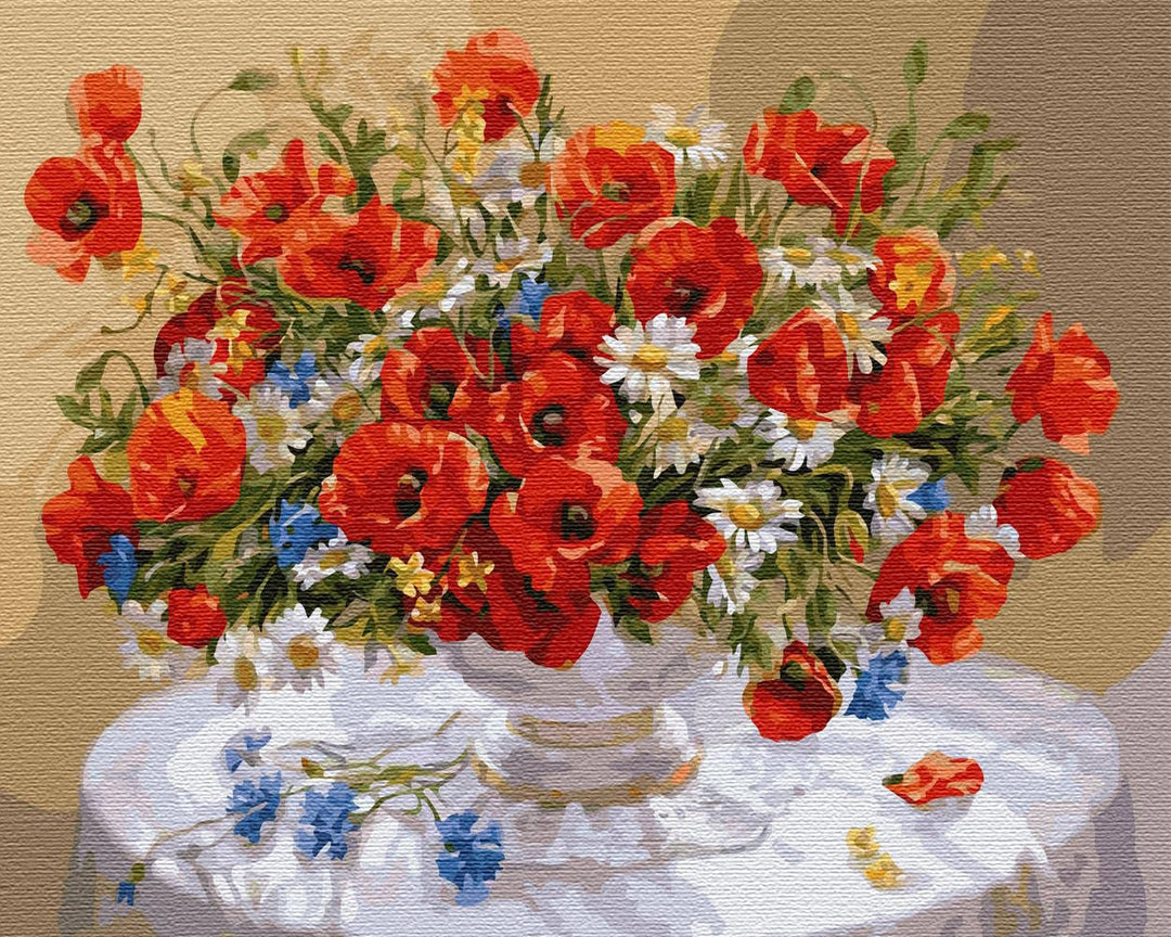 Artnapi Malen nach Zahlen Erwachsene mit Rahmen | DIY Handgemalt | Blumen - Sommer in jedem Haus | K