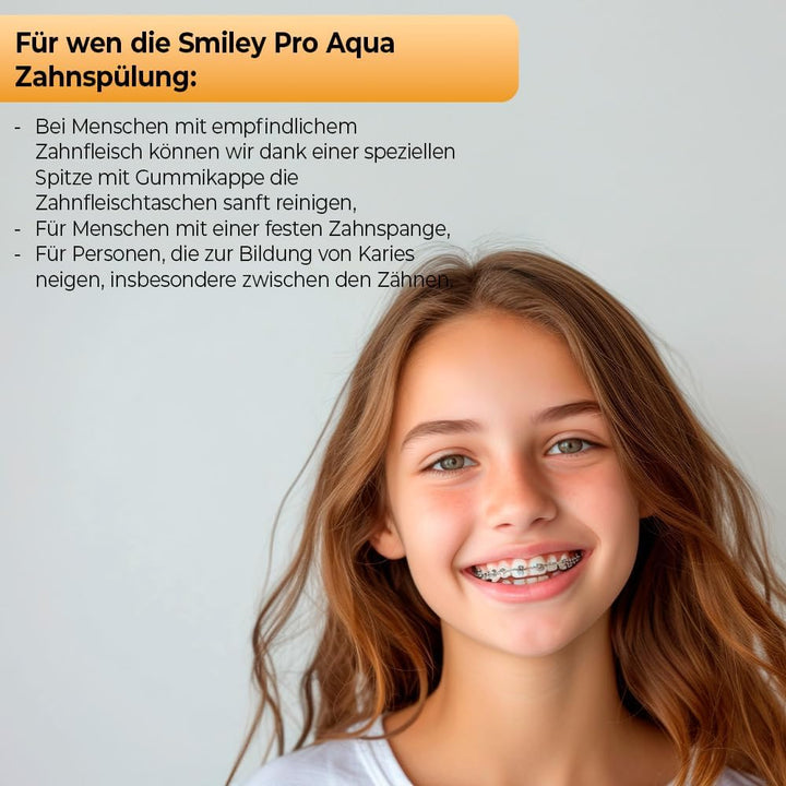 SMILEY Pro Aqua Munddusche Kabellos Zahndusche | Elektrisch Zahnreinigung Zahnzwischenraumreiniger I