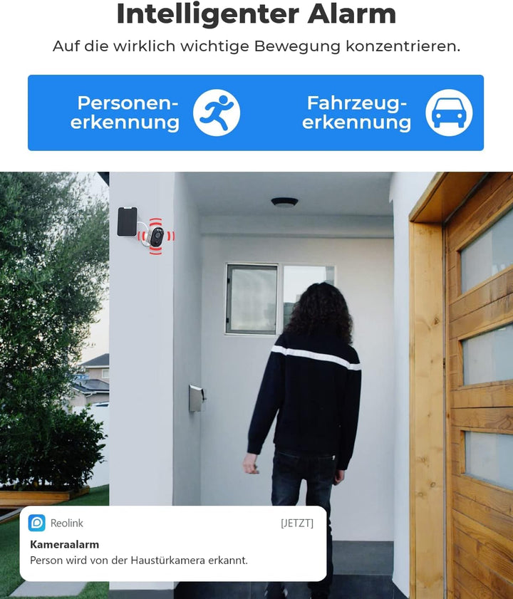 Reolink 2K 3MP Solar Überwachungskamera Aussen Akku, Kabellose WLAN Kamera Outdoor mit Spotlight, Fa