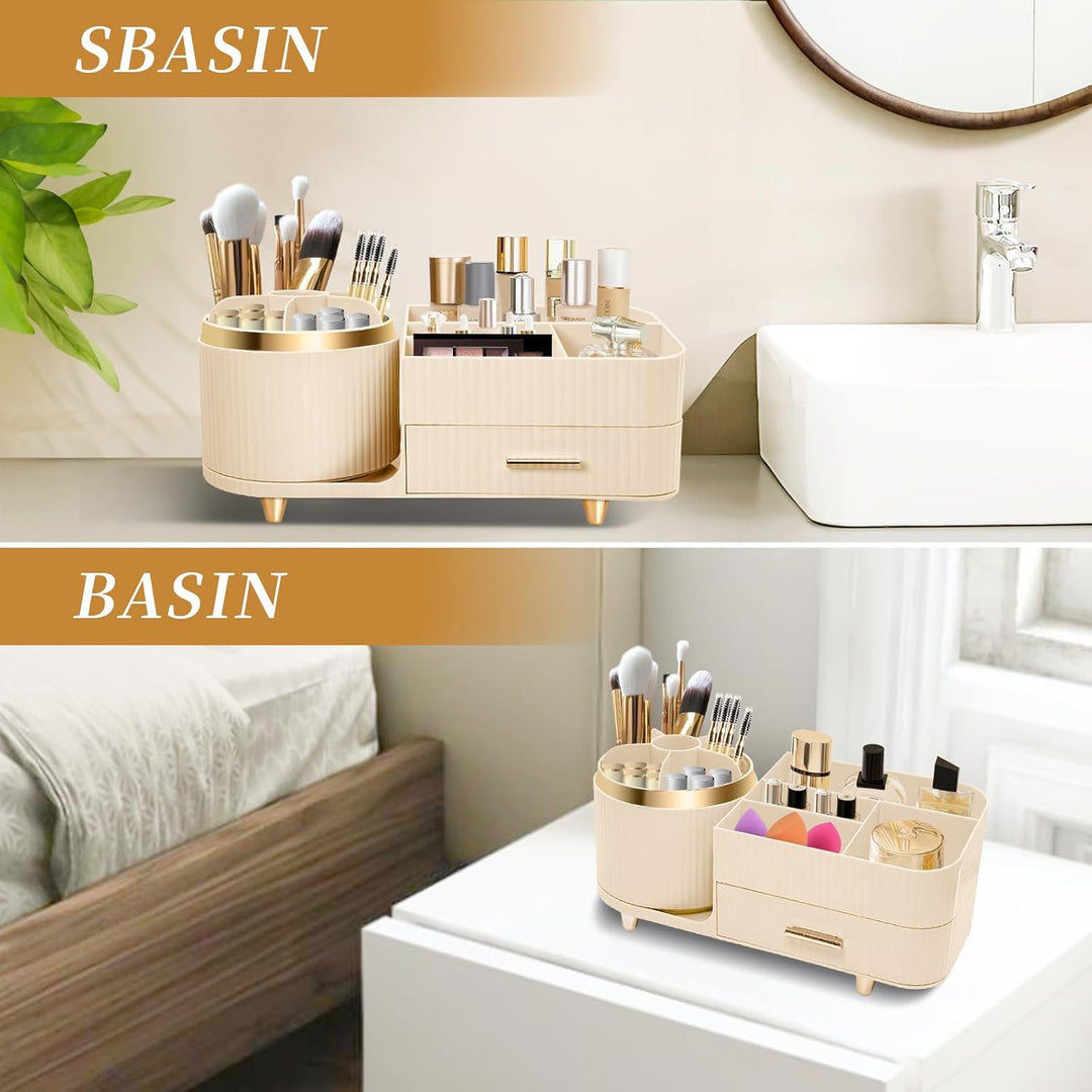 Cinnani Make Up Kosmetik Organizer, 360° Drehbarer Multifunktionale Kosmetikaufbewahrung,Beauty Orga